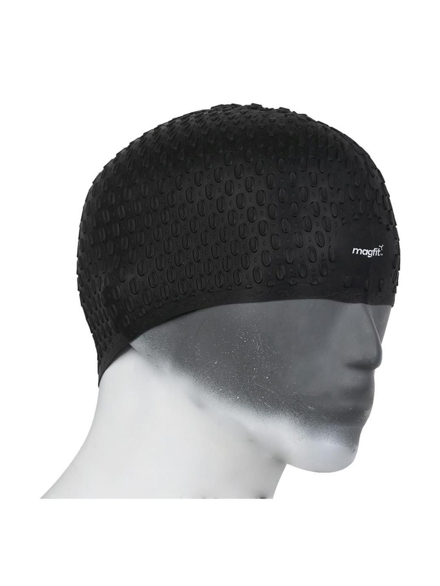 MagFit Black Bubble Swimming Cap
