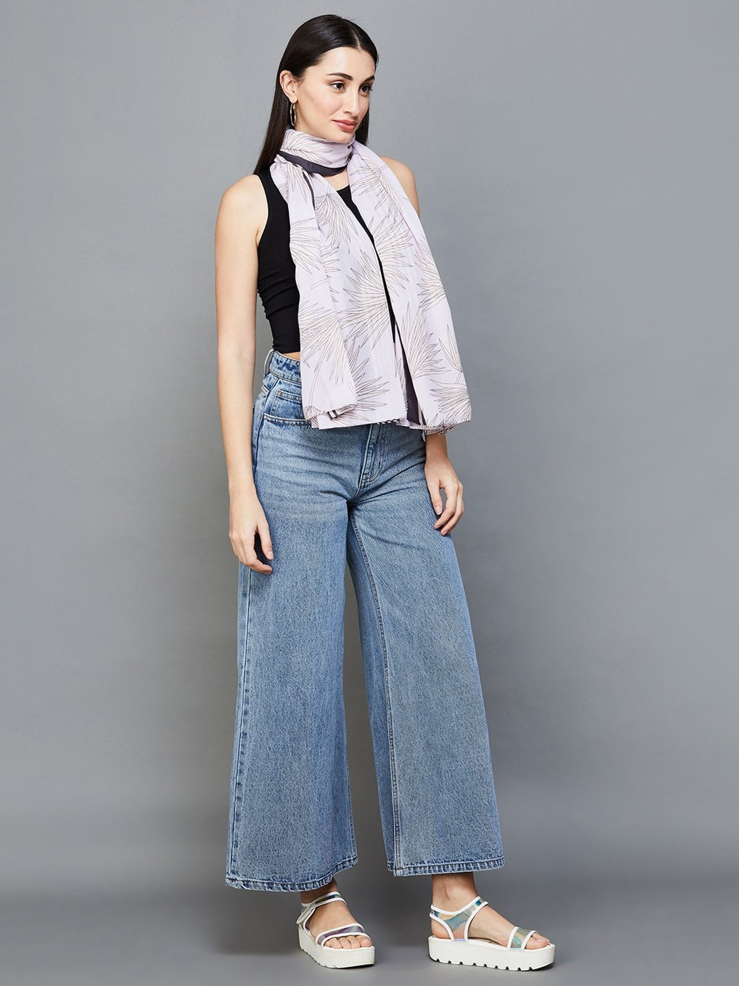 Ginger by Lifestyle White Printed Stole