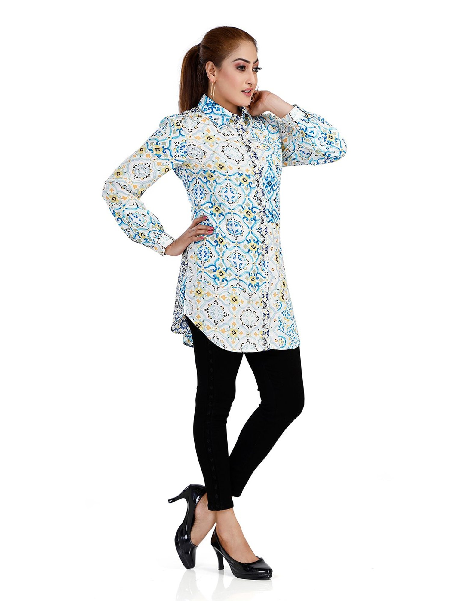 Nino Bambino Multicolor Printed Long Shirt