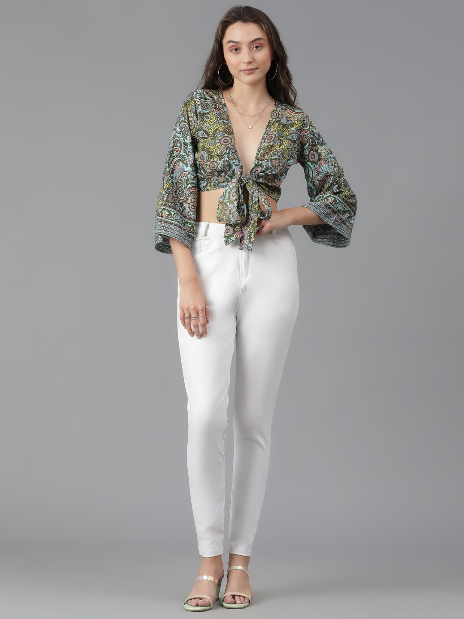 Kotty Multicolor Printed Crop Top