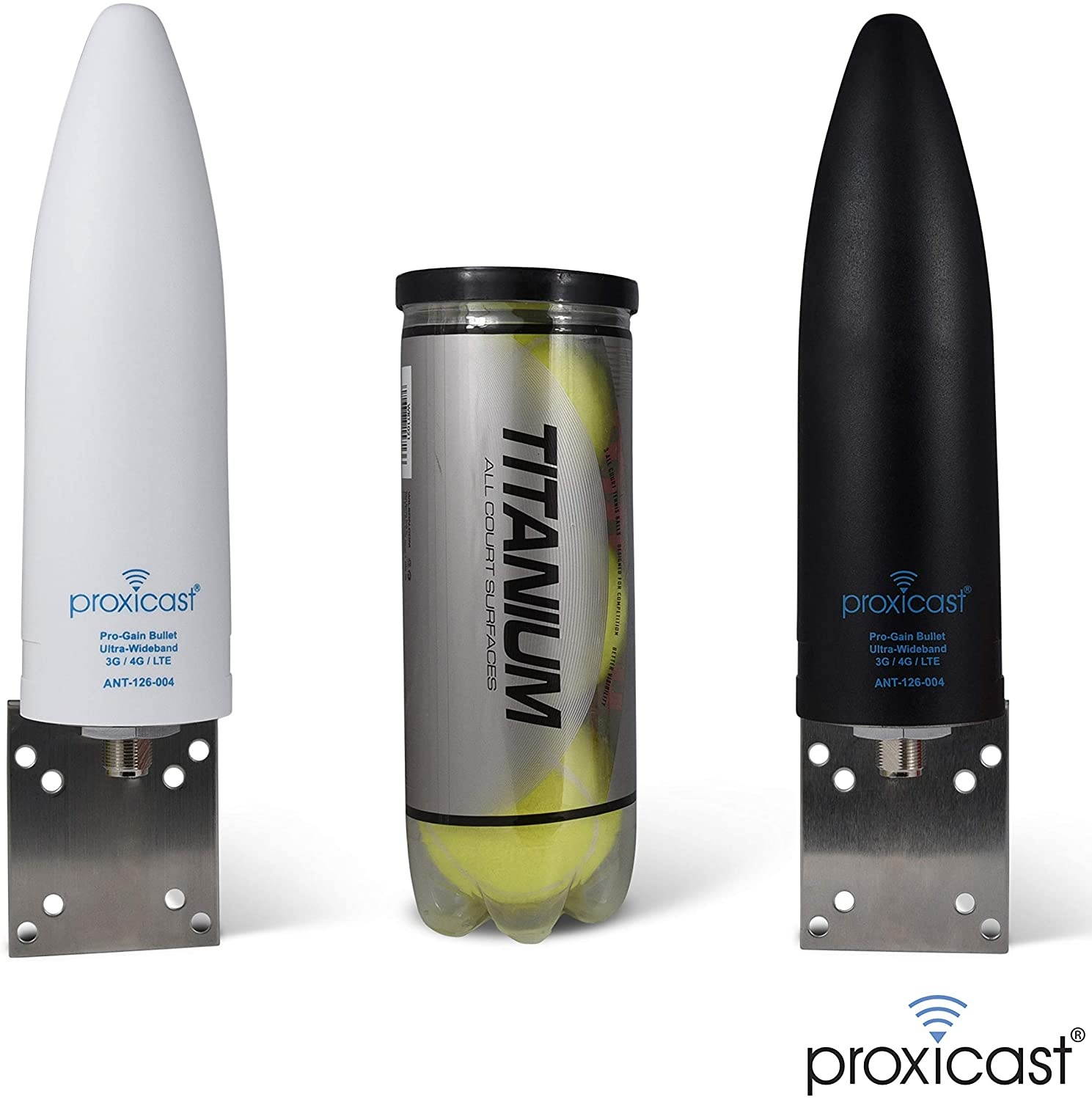 Proxicast 7 dBi Pro-Gain Bullet 4G / LTE or WiFi Omni-Directional Wideband Antenna with Stainless Outdoor Pole/Wall/Rail Mount - Black for Verizon AT&T T-Mobile and Others