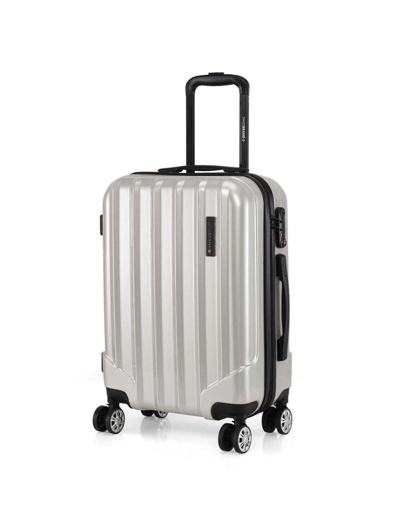 Swiss Brand Baden Silver 8 Wheel Small Hard Cabin Trolley - 34 Inch