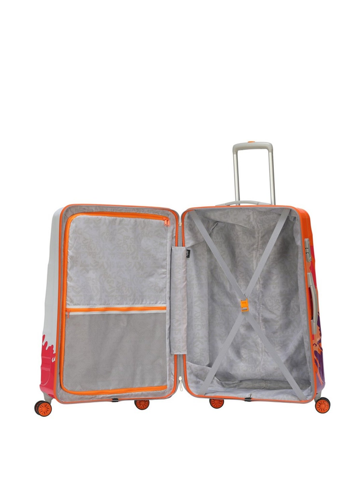 Skybags Orange & White 8 Wheels Large Hard Cabin Trolley 55 cm