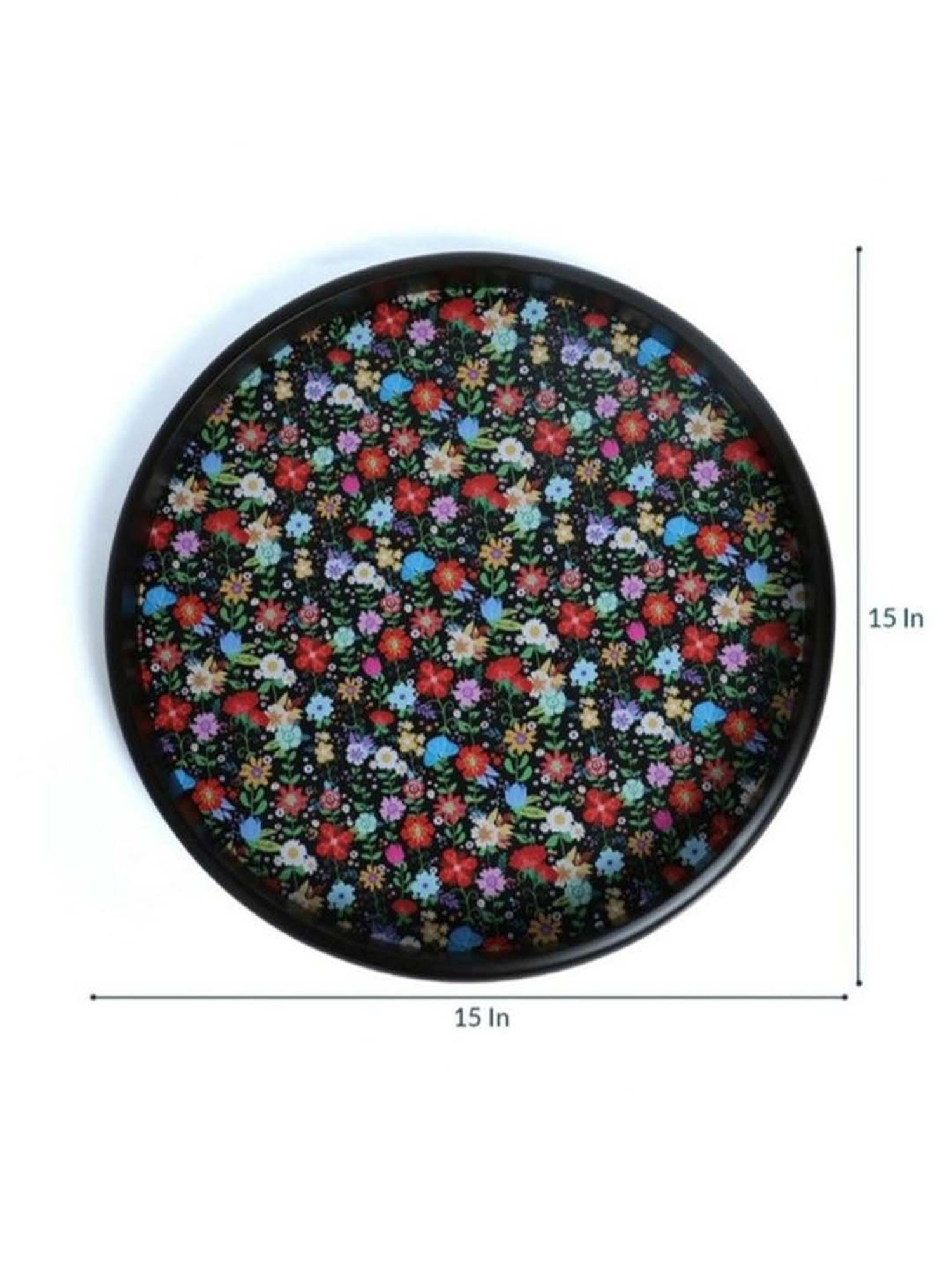 Crayton Floral Printed Round MDF Wall Hanging - Set of 1