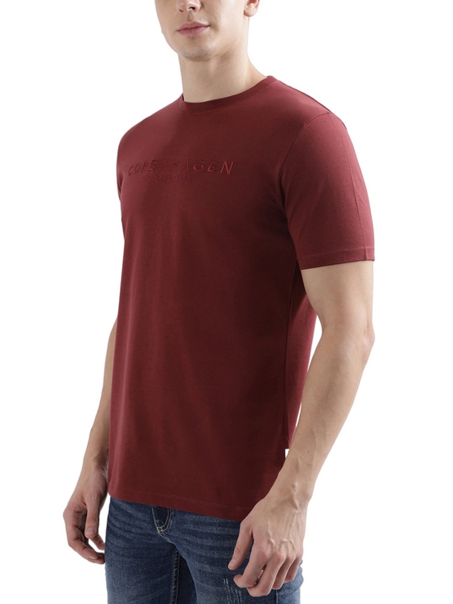 Lindbergh Maroon Regular Fit T-Shirt