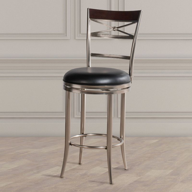 Kilgore Swivel Height Barstool Dull Nickel - Hillsdale Furniture
