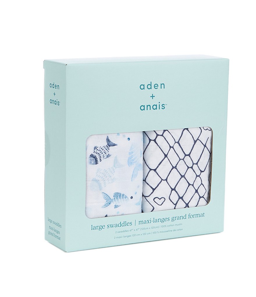 Aden + Anais 2-Pack Muslin Fishing Swaddle Blankets