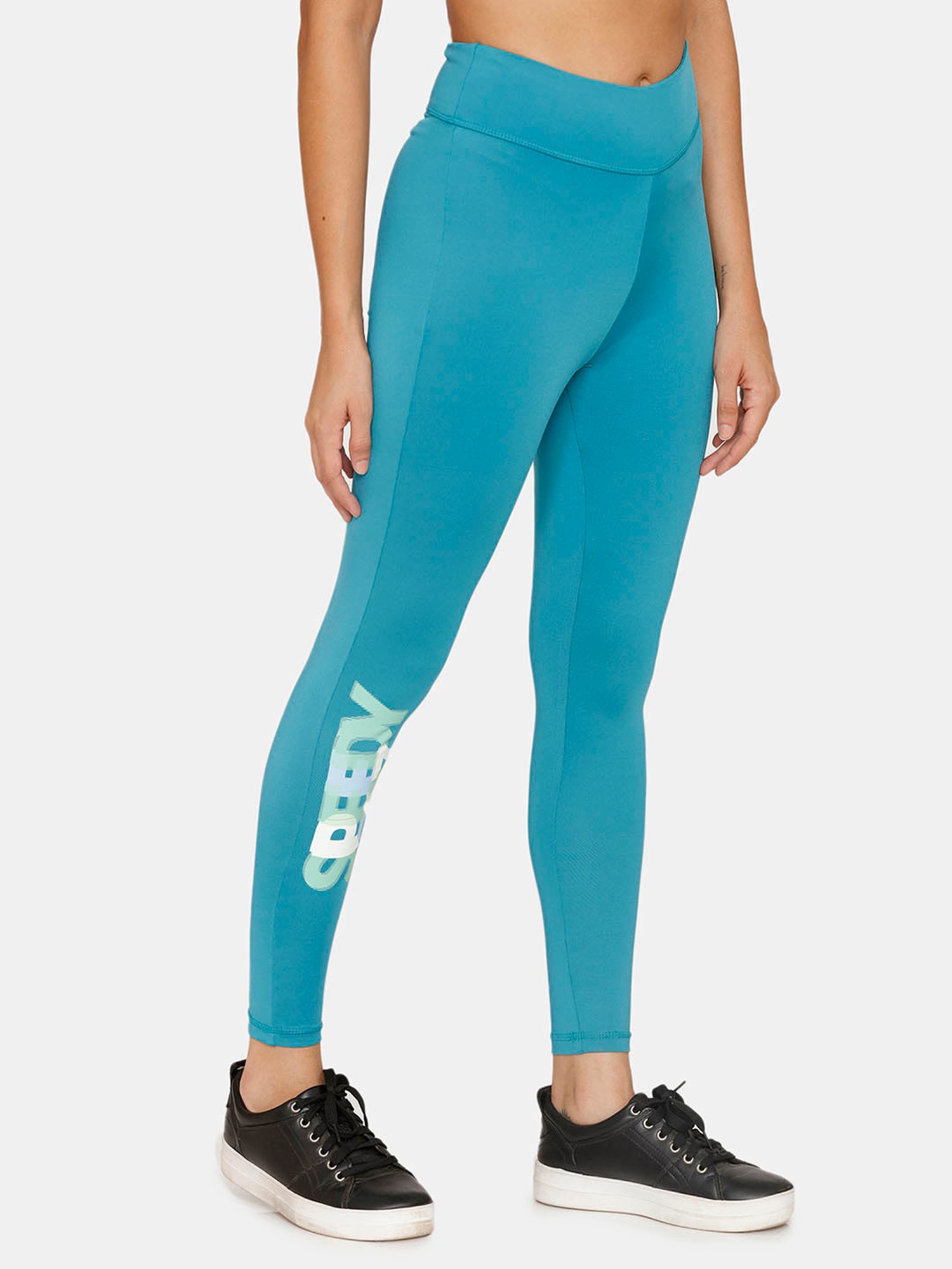 Zelocity by Zivame Blue Graphic Print Tights