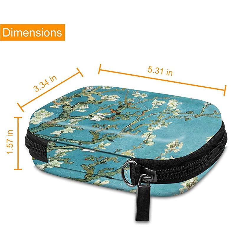 Carrying Case Compatible with HP Sprocket Photo Printer - Hard EVA Shockproof Storage Portable Travel Bag w/Inner Pocket, Removable Strap and Metal Hook (Blossom)