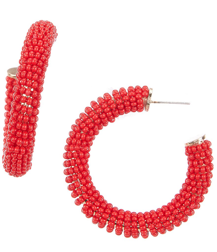Seed Bead Hoop Earring