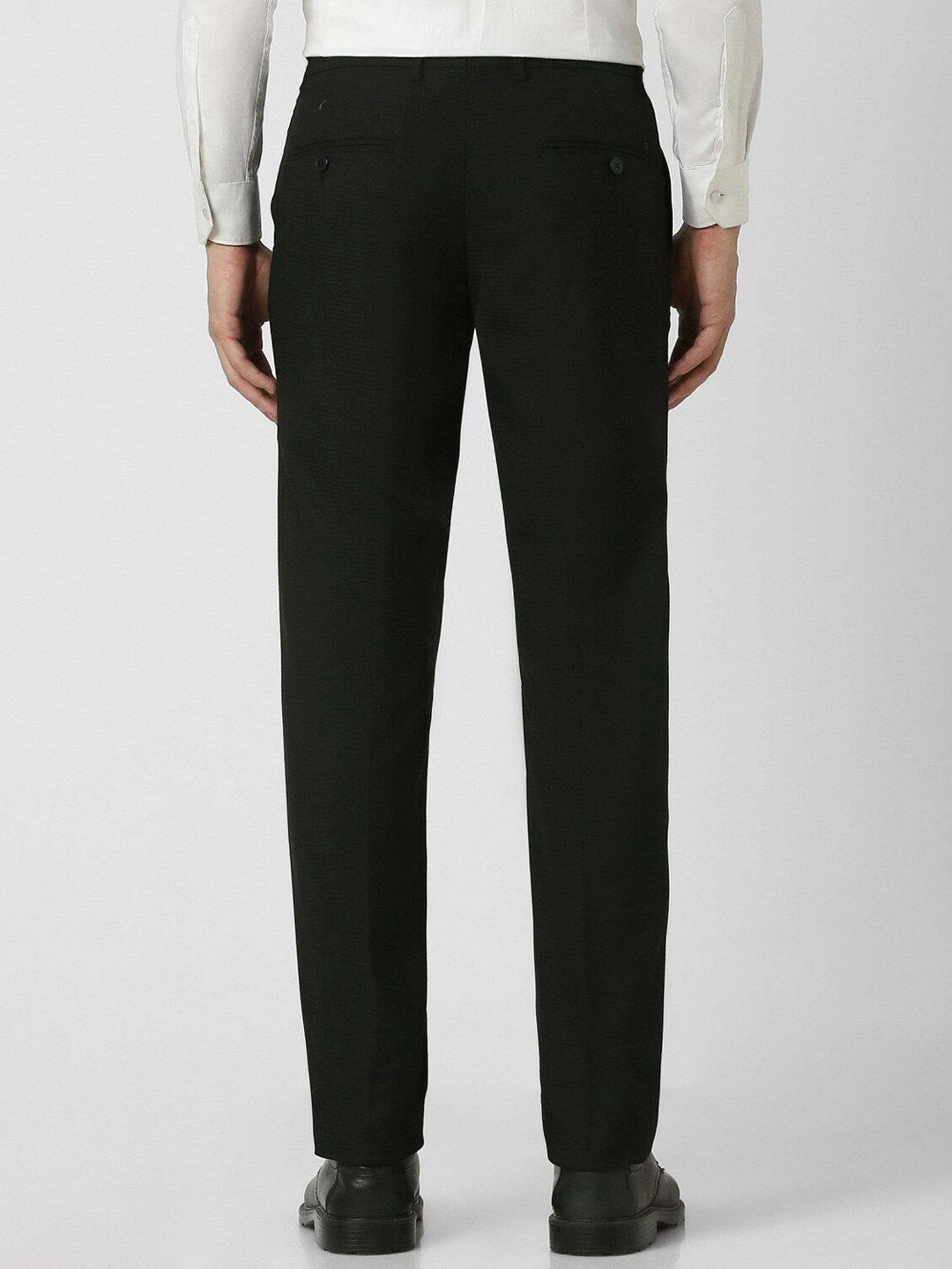 Van Heusen Black Slim Fit Checks Trousers