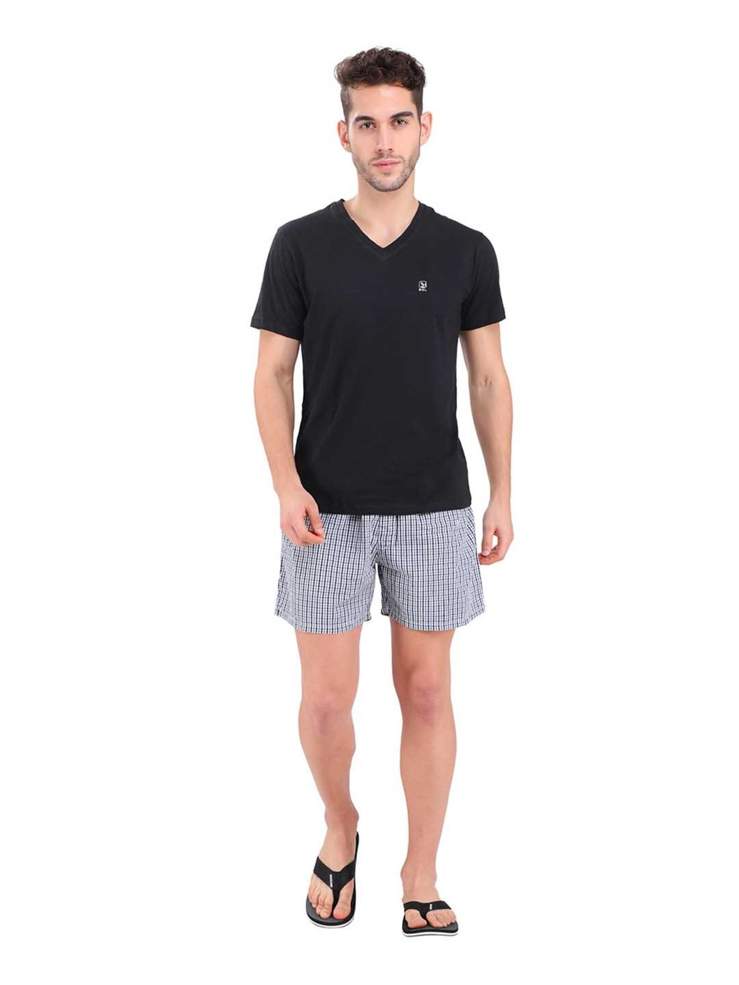 Woodland Grey Cotton Checks Boxers