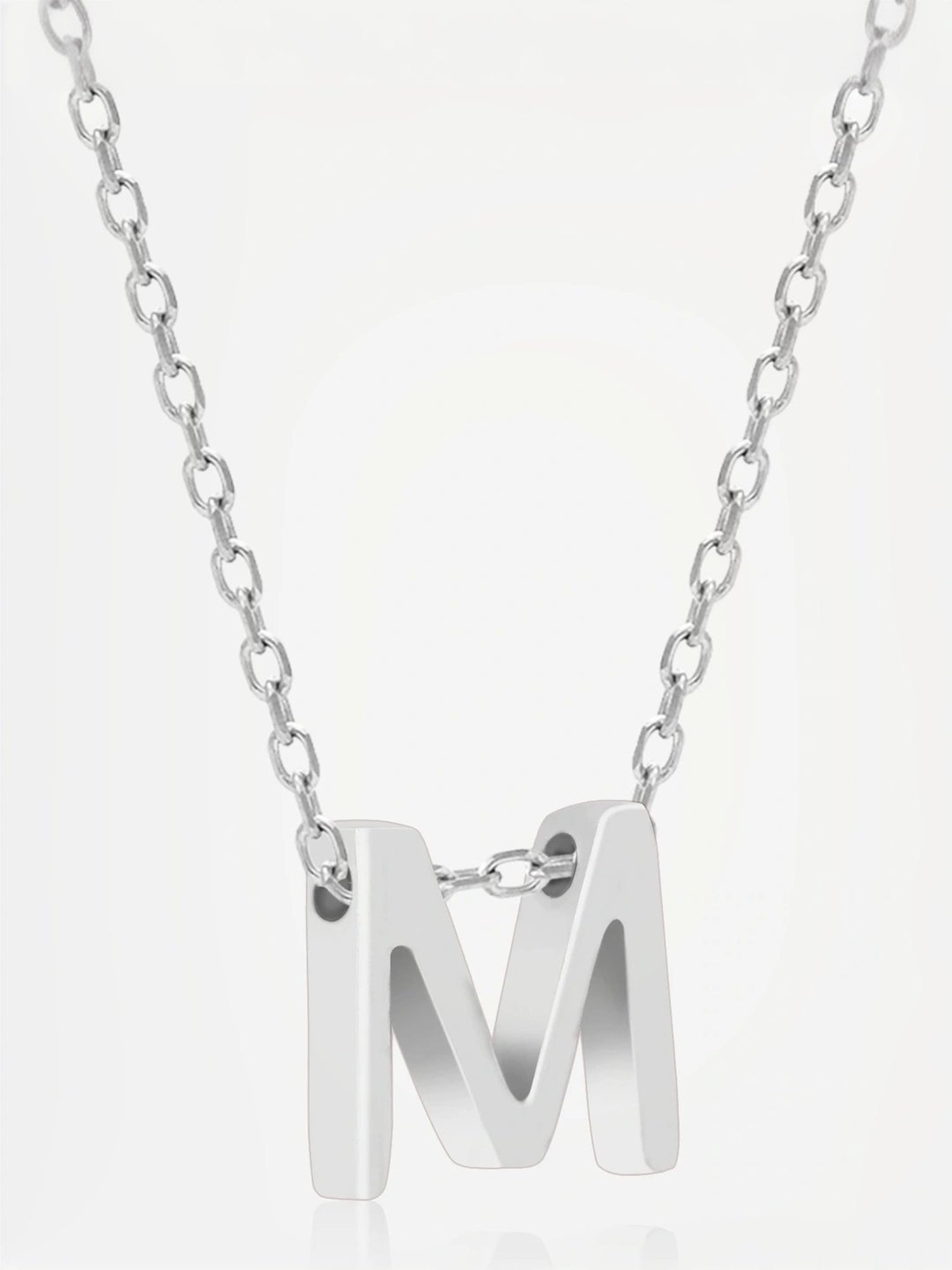 Touch925 Sterling Silver Majestic M Initial Chain Pendant
