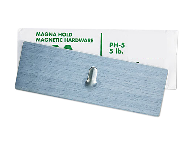 Magna Visual PH-5 Magnetic Picture Hanger, 2 x 6, 5-lb Capacity, Steel Hook, Satin Steel Finish