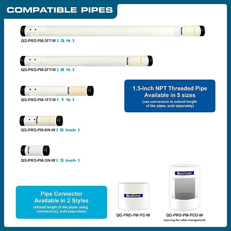 ProAV QGKITVA3INW Projector Mount Kit Accessory Vaulted Ceiling Adapter 3quot 15quot White