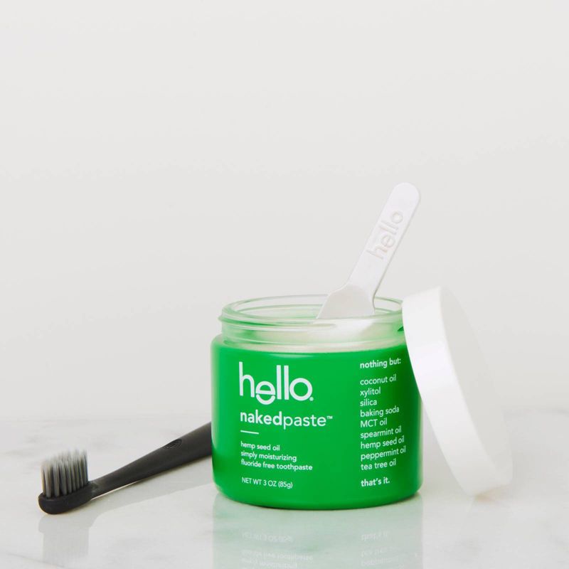hello Nakedpaste Simply Moisturizing Hemp Seed Oil Fluoride Free Toothpaste - Trial Size - 3oz