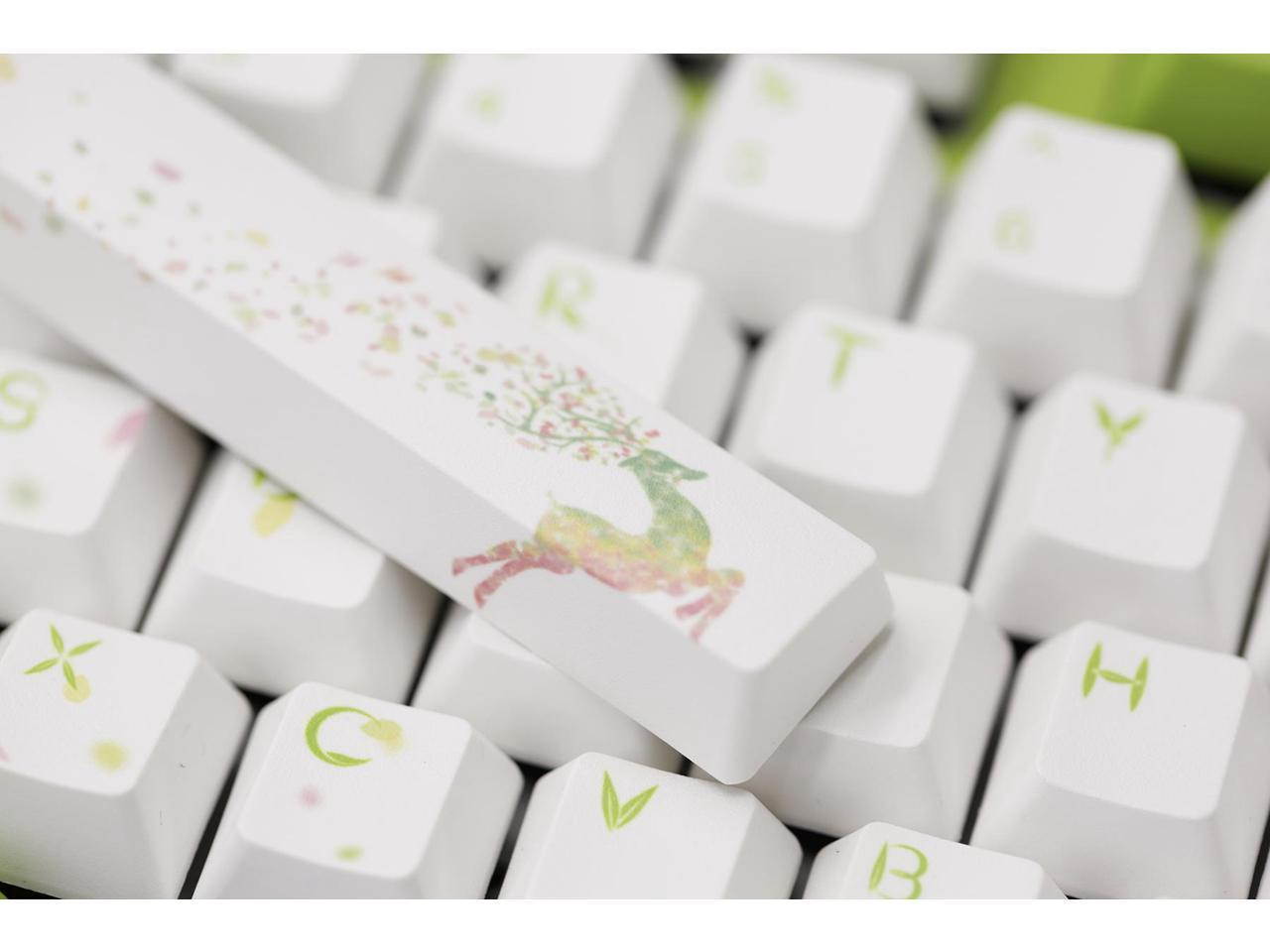 Varmilo VA87M Forest Fairy TKL Gaming Mechanical Keyboard Cherry MX Blue Switch 87 Keys Dye Sub PBT Keycaps NKRO Detachable USB Wired Green and White