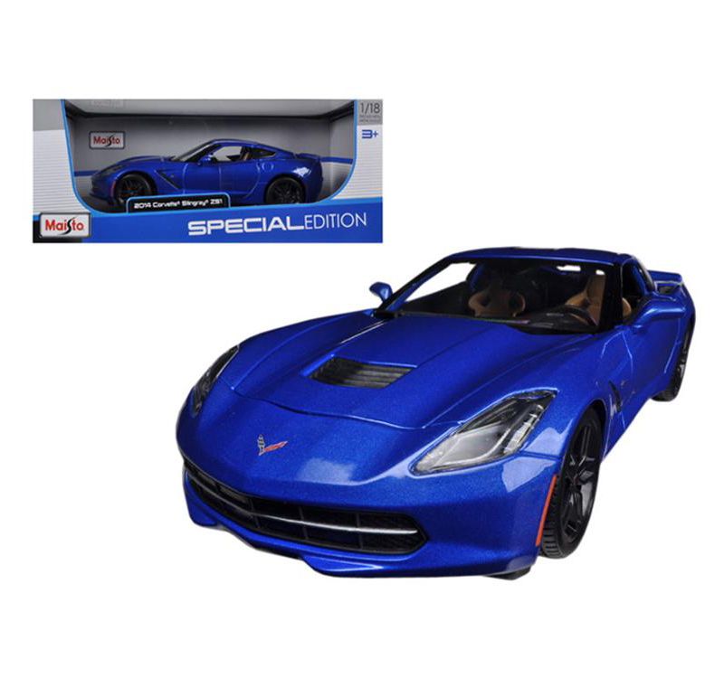 2014 Chevrolet Corvette Stingray C7 Z51 Blue Metallic 1/18 Diecast Model Car by Maisto