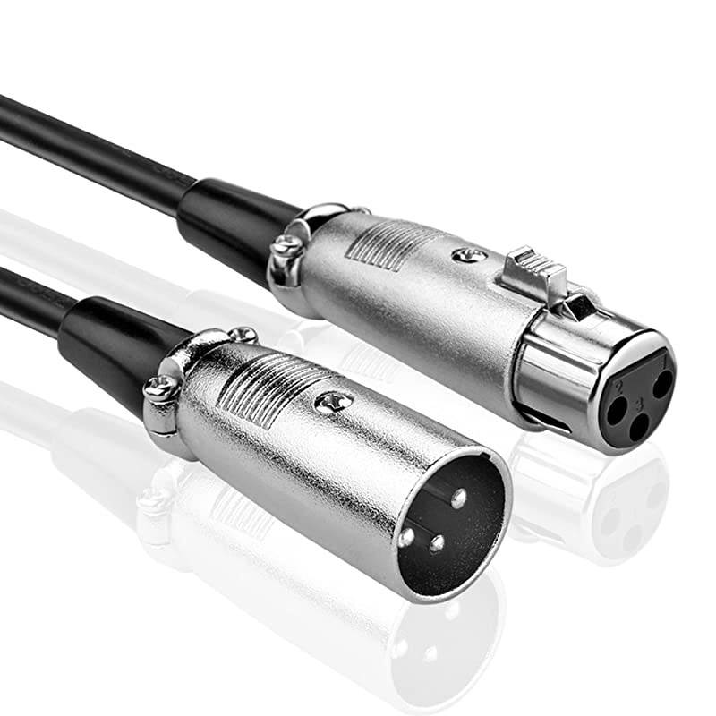 Premium XLR 3 Pin Microphone Cable 35 Feet Male to Female XLR3F to XLR3M Connector Adapter Converter Professional Balanced Interconnect XLR Audio Wire Cord