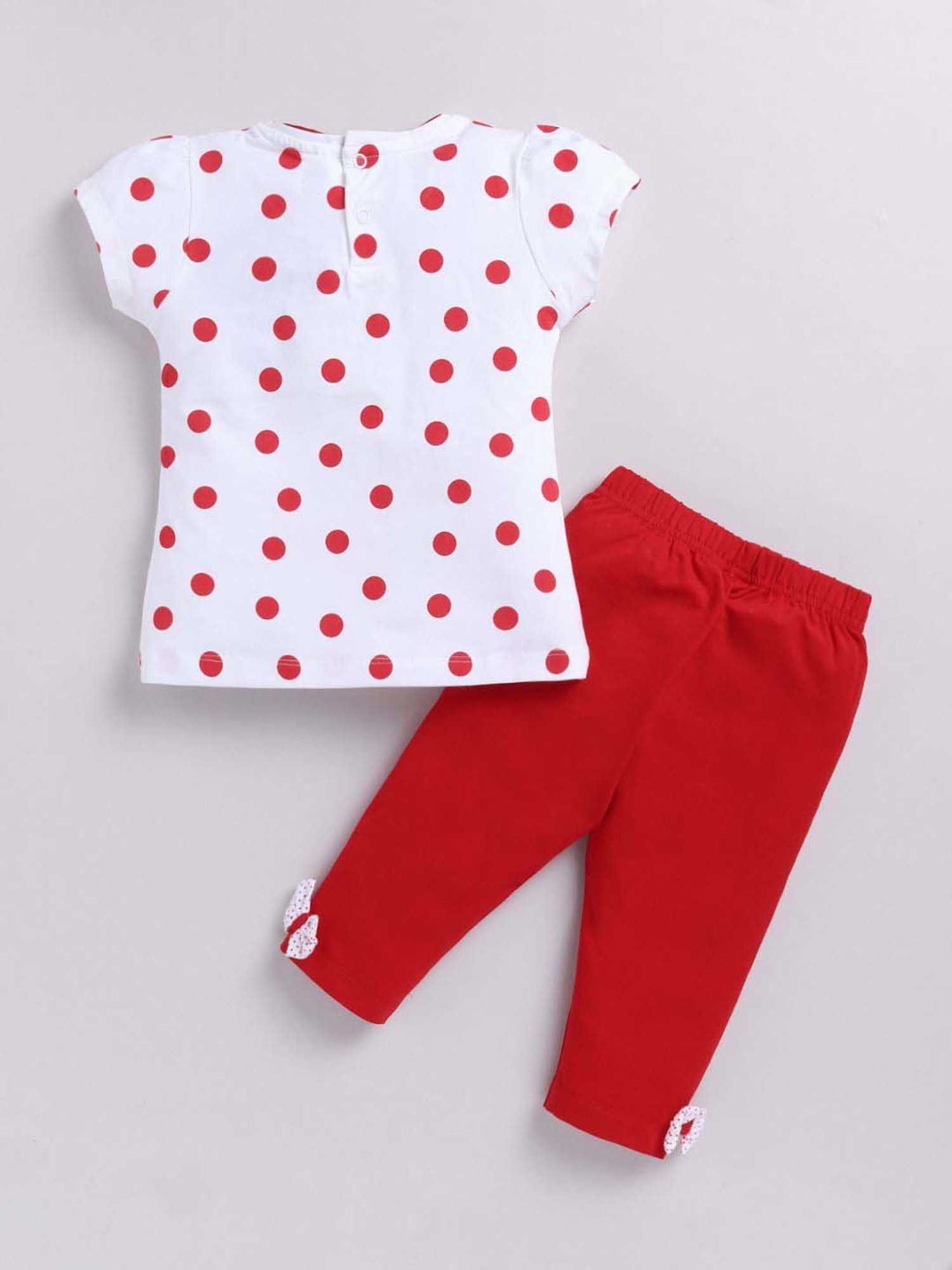 ANNIE Girls Red & White Cotton Printed Co-ord set