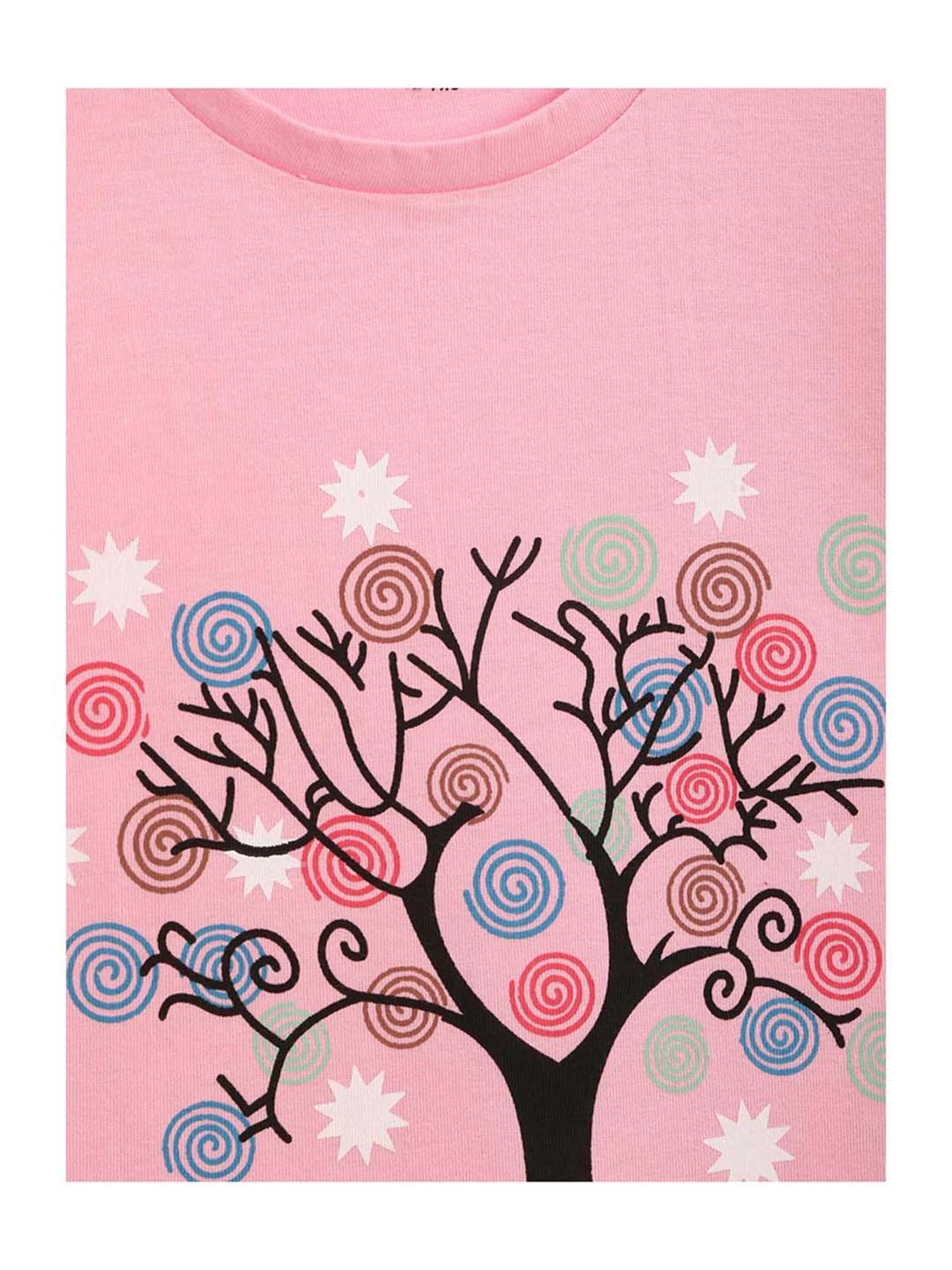 Kids Craft Pink Printed T-Shirt with Pyjamas