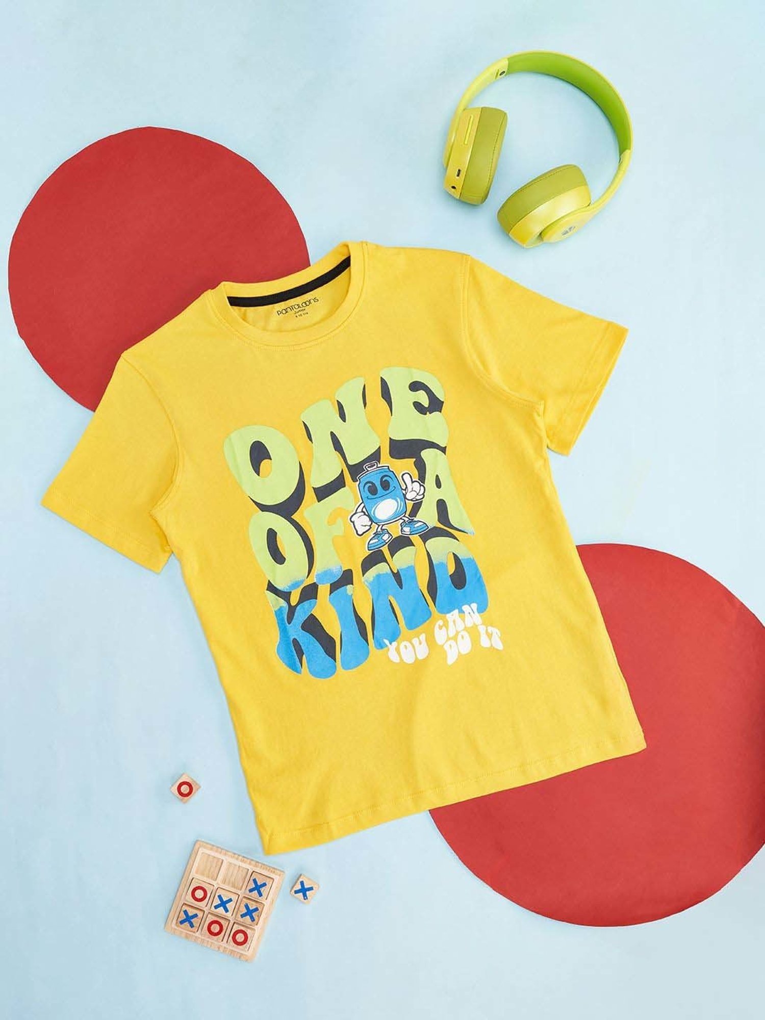 Pantaloons Junior Yellow Cotton Printed T-Shirt