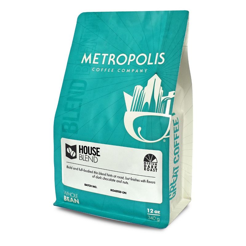 Metropolis Coffee House Blend Medium Dark Roast Whole Bean Coffee - 12oz