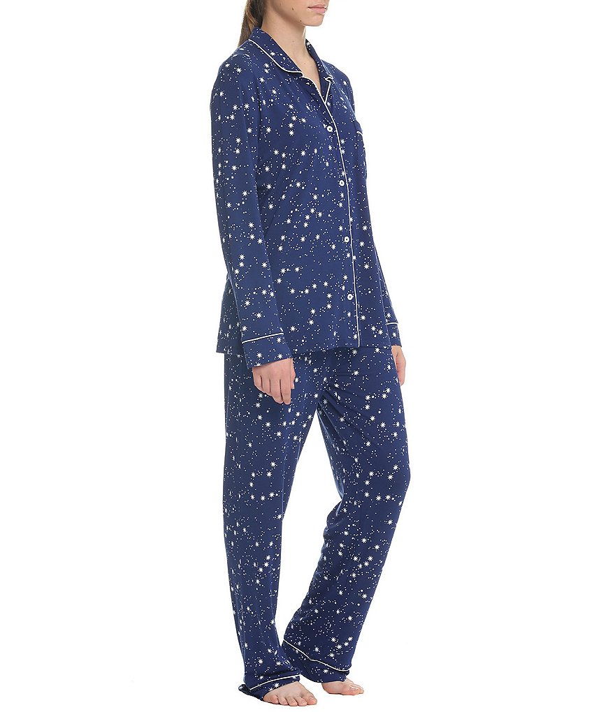 Papinelle Kate Star Printed Long Sleeve Button Front Modal Pajama Set