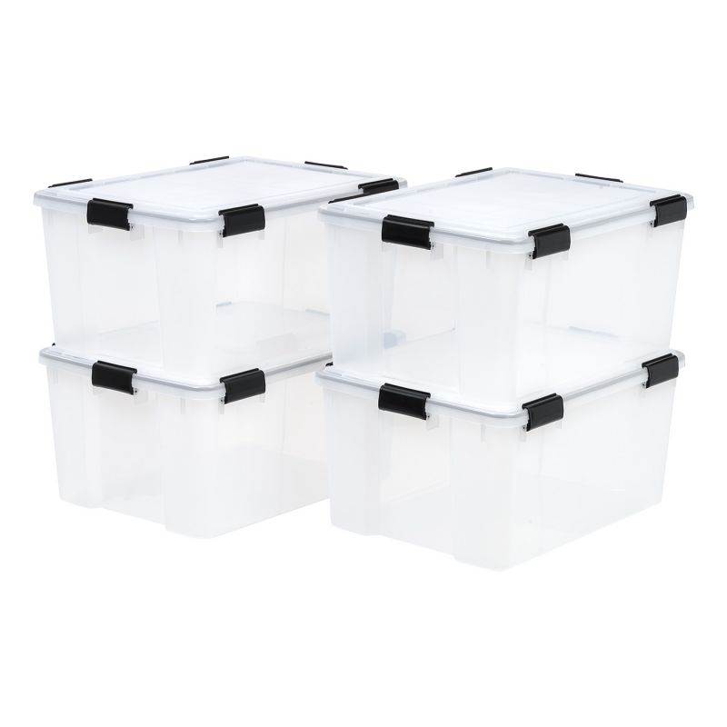 IRIS 62 Quart WEATHERTIGHT&reg; Storage Box, 4 Pack, Clear