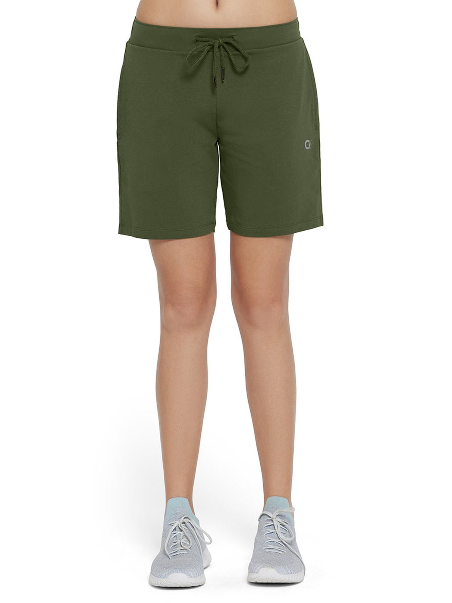 Amante Green Cotton Low Rise Sports Shorts