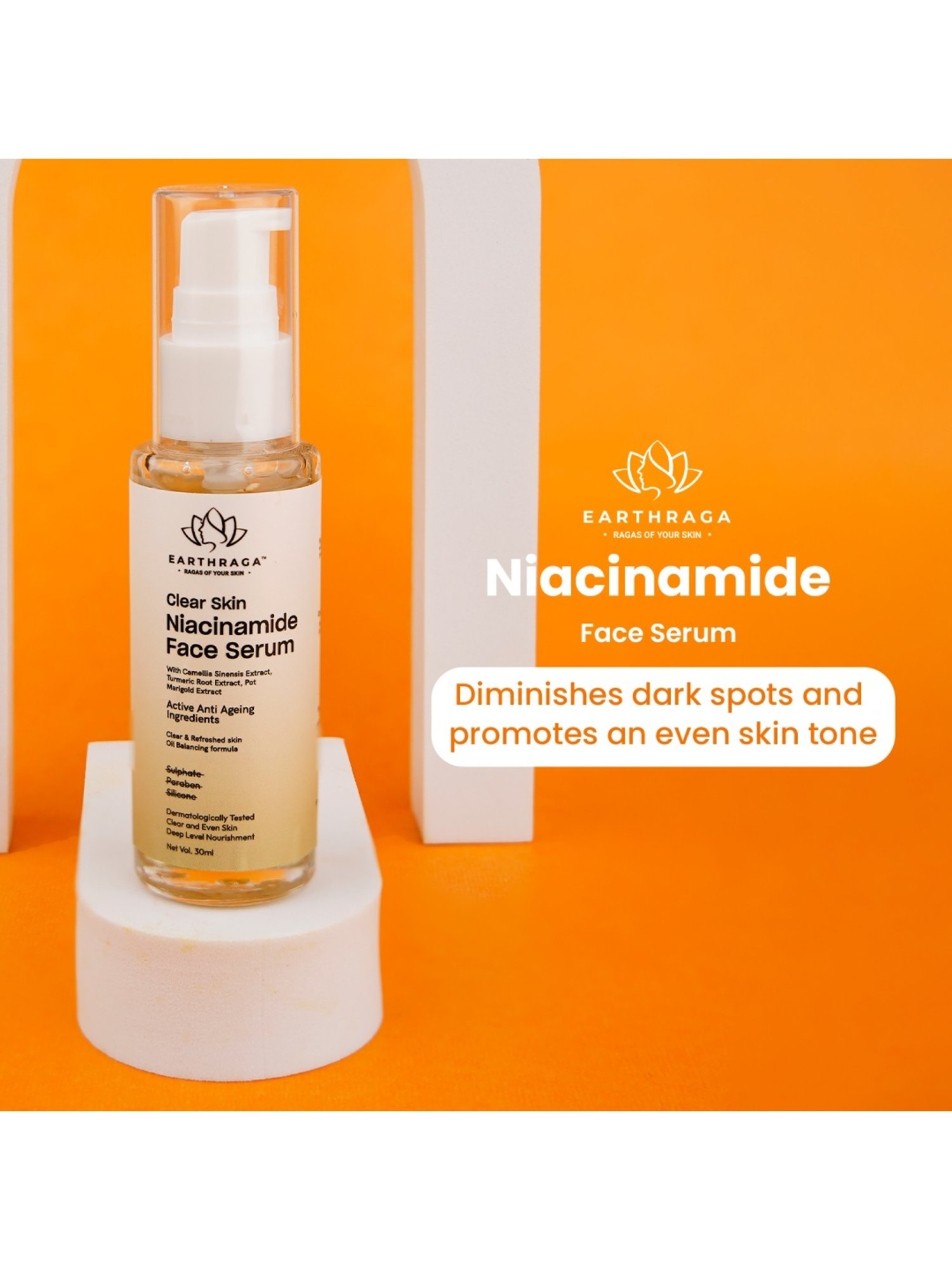 Earthraga Clear Skin Niacinamide Face Serum - 30 ml