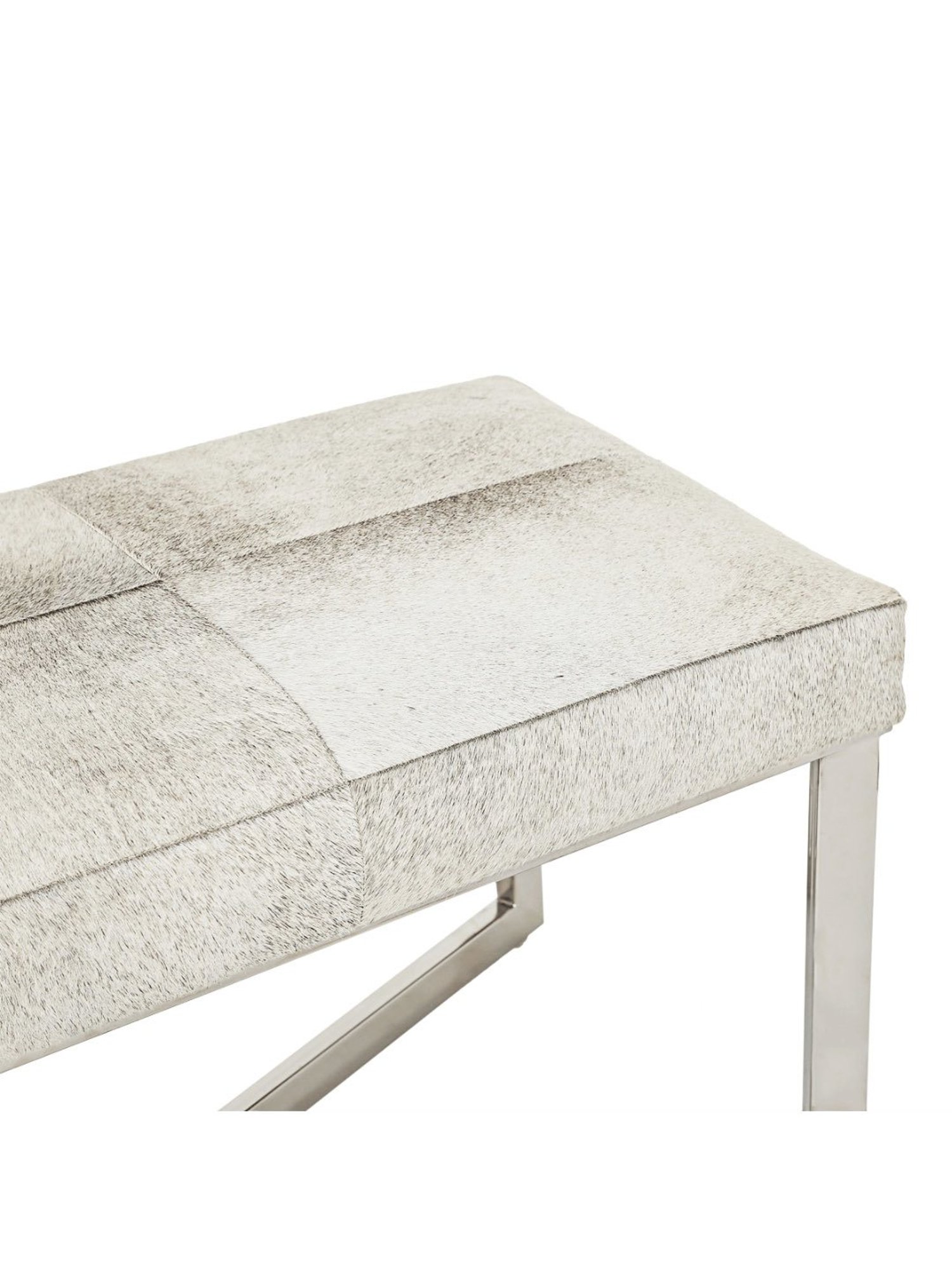 Home4U Chuck Textured Grey Stainless Steel Two Seater Bench