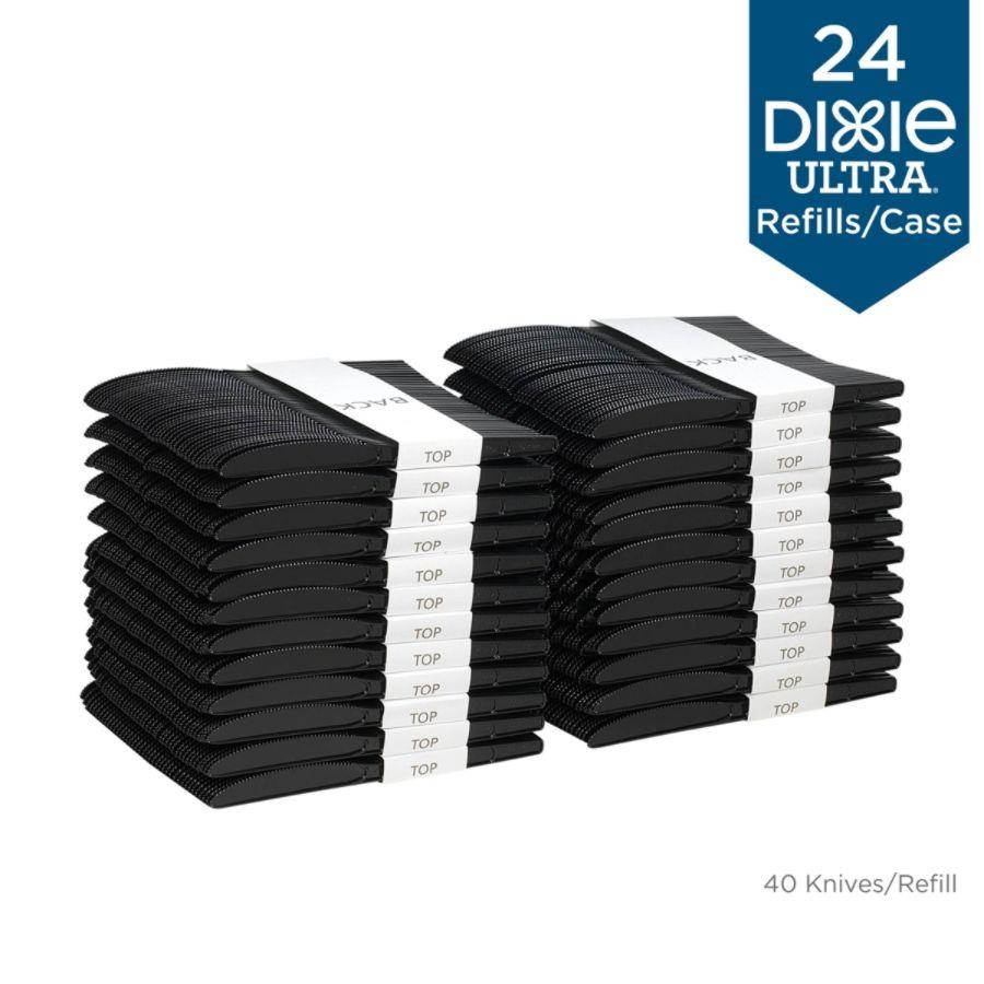Dixie SSK51 Black, 24 Packs of 40, 960/Carton SmartStock Plastic Cutlery Refill Knives
