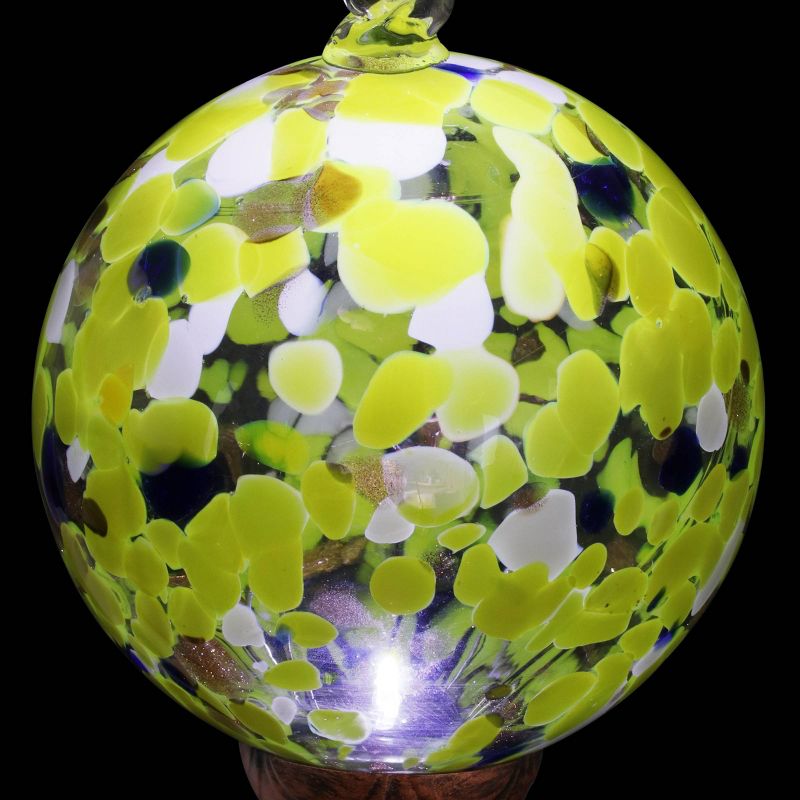 46.25" Solar Glass Ball Wind Chime Yellow - Exhart