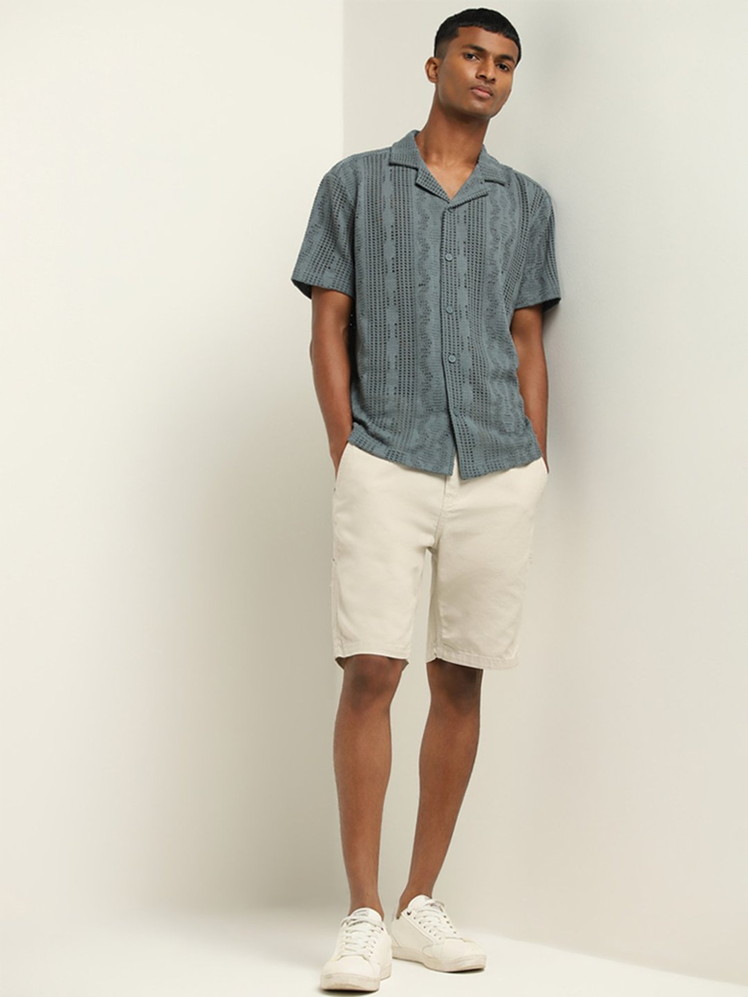 Nuon by Westside Stone Carrot Fit Mid Rise Shorts