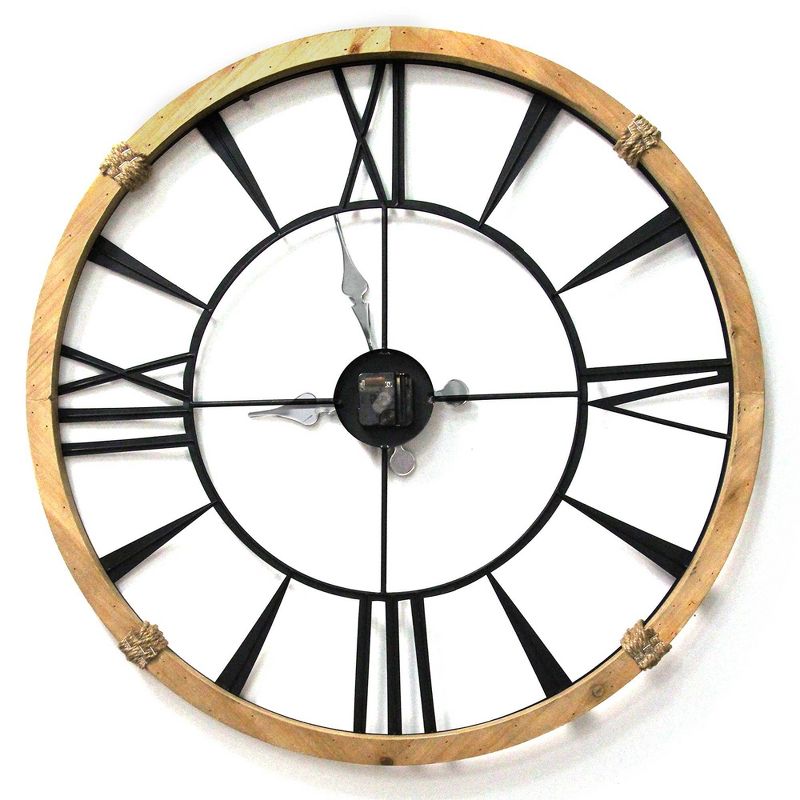 29.5" Columbus Wall Clock Natural/Black - Stratton Home Décor