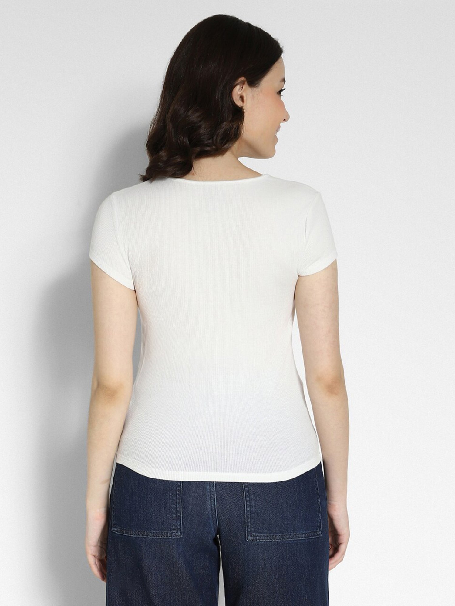 American Eagle Outfitters White Printed T-Shirt