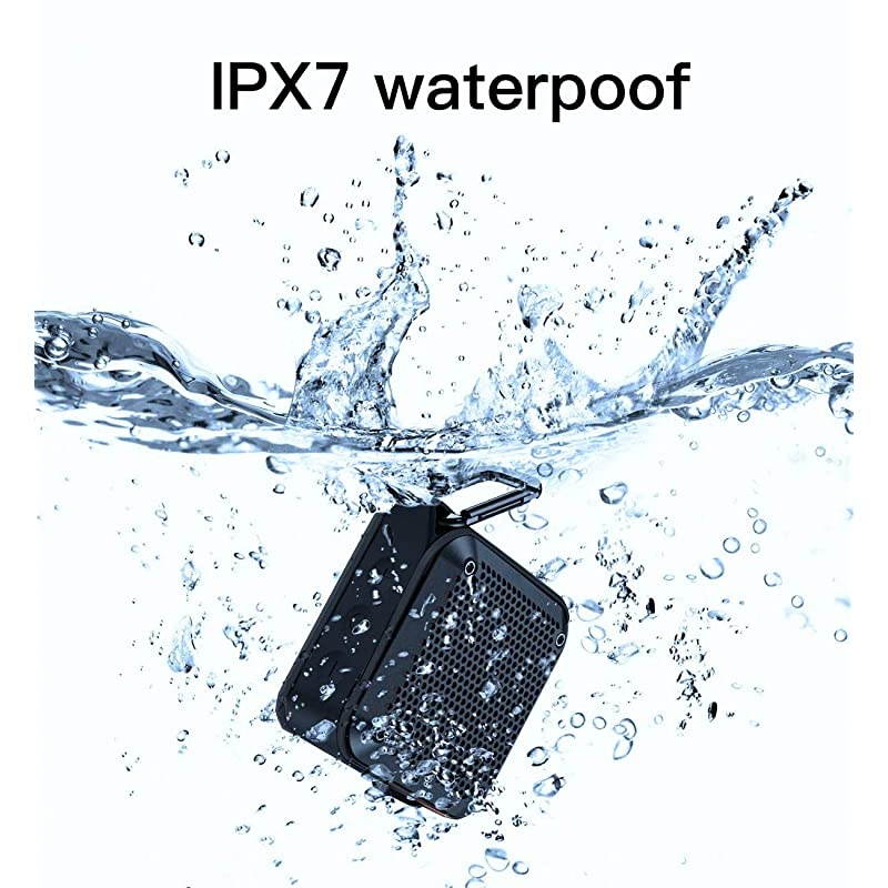 Portable Bluetooth Speaker IPX7 Waterproof Wireless Portable Outdoor Bluetooth Speakers Small Speaker Loud Volume with Mic 12H Playtime AUXTF Card Play for Shower Pool Beach Travel