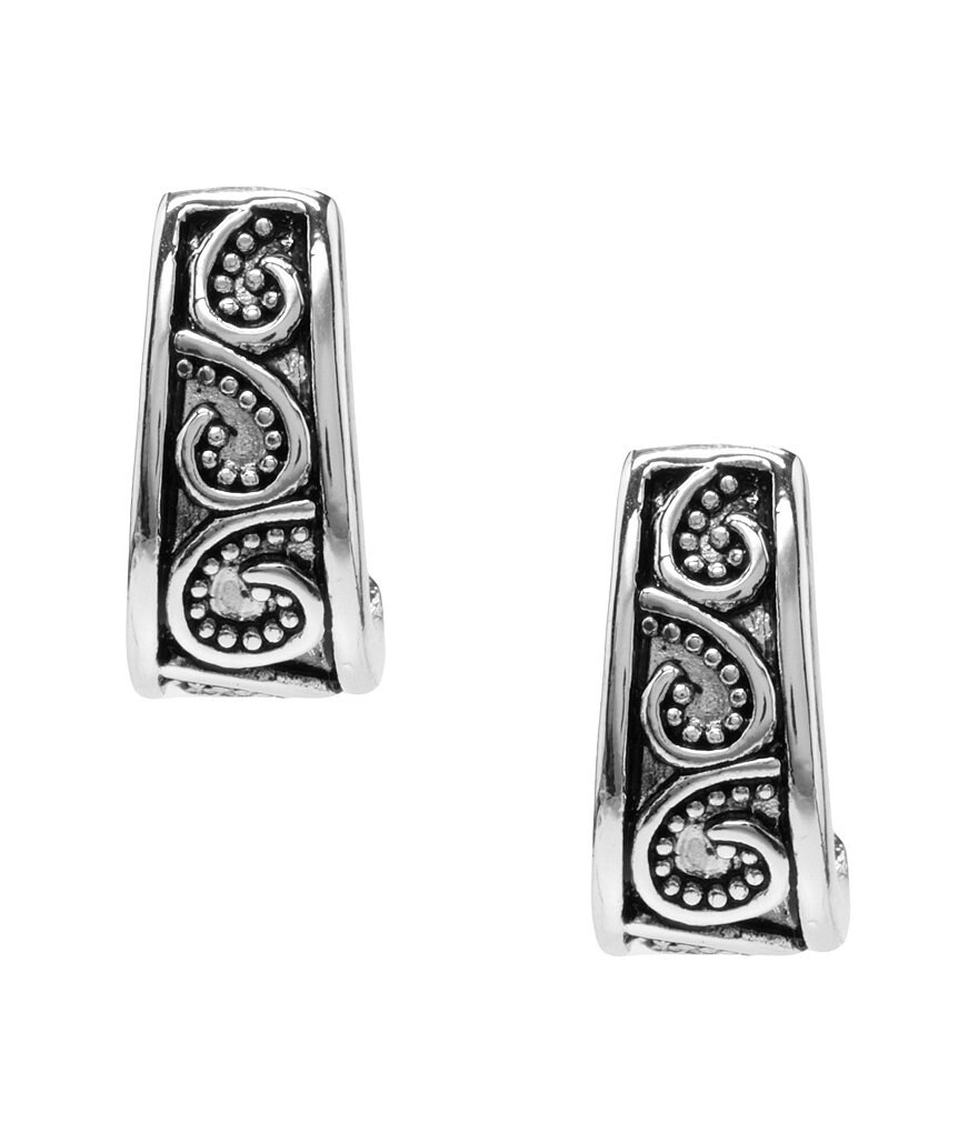 Tailored Antique Scroll Pattern J-Hoop Earrings