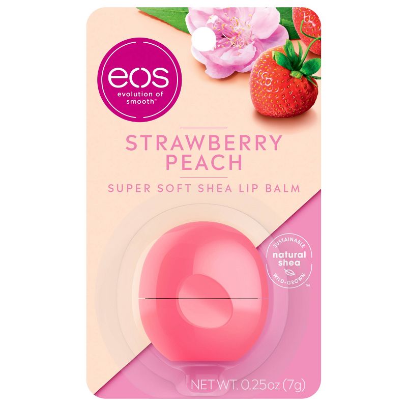 eos Super Soft Shea Lip Balm Sphere - Strawberry Peach - 0.25oz