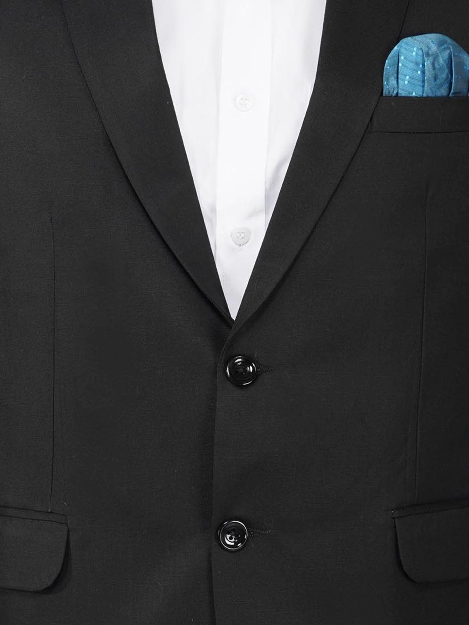 TAHVO Black Cotton Regular Fit Blazer