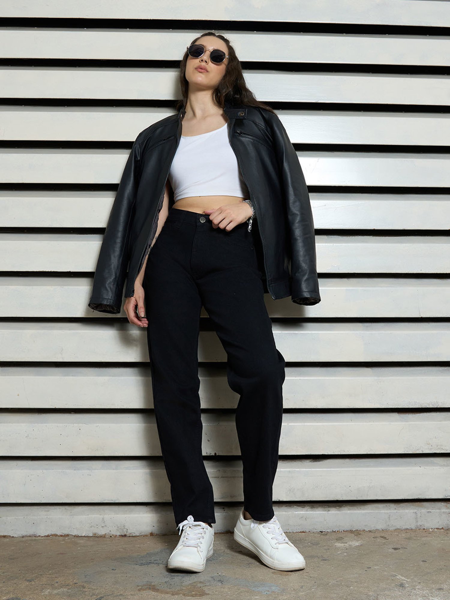 High Star Black Relaxed Fit High Rise Jeans