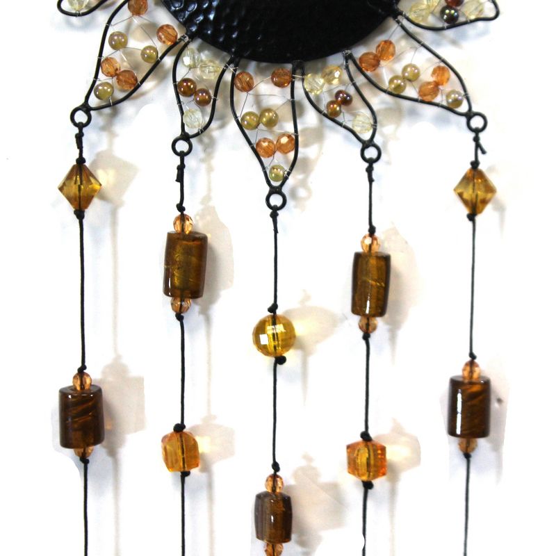 Home & Garden 29.0" Sunflower Windchime Glass Beads Ganz  -  Bells And Wind Chimes