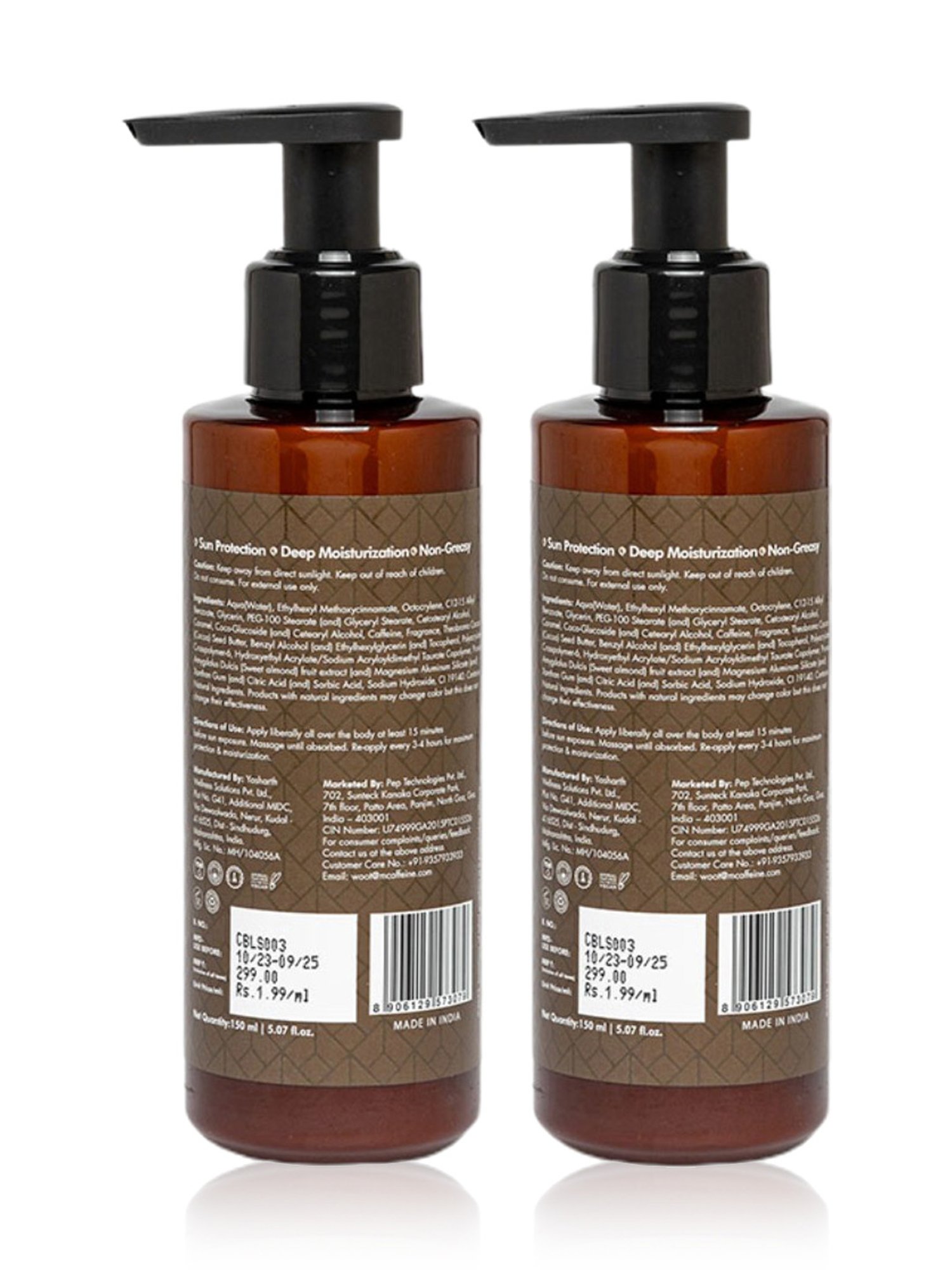 mCaffeine Choco Body Lotion with SPF 15 - Pack of 2