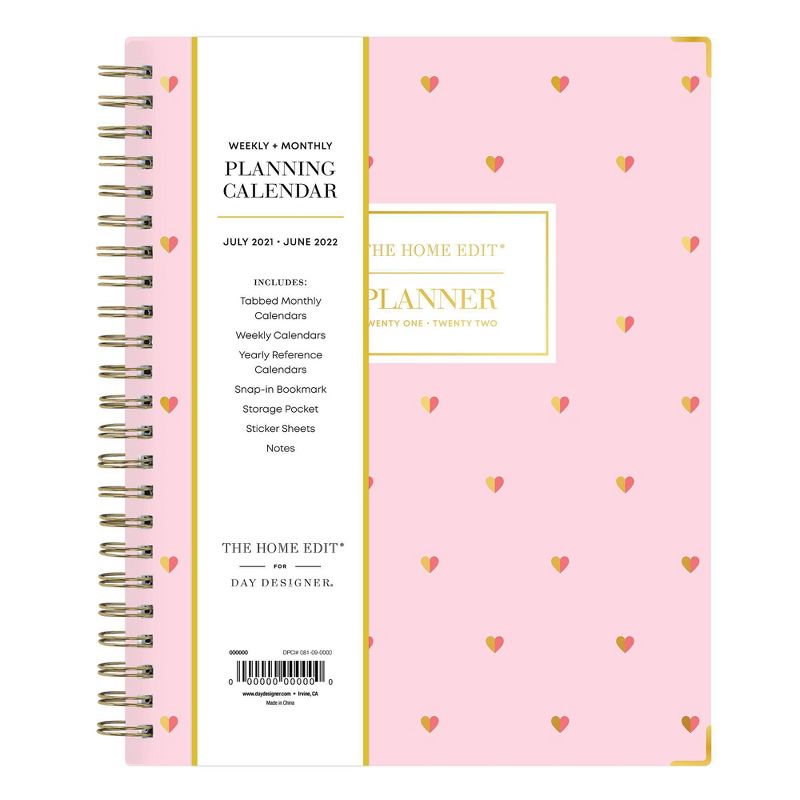 2021-22 Academic Planner 6" x 8" Hard Cover Weekly/Monthly Wirebound Sweetheart - The Home Edit