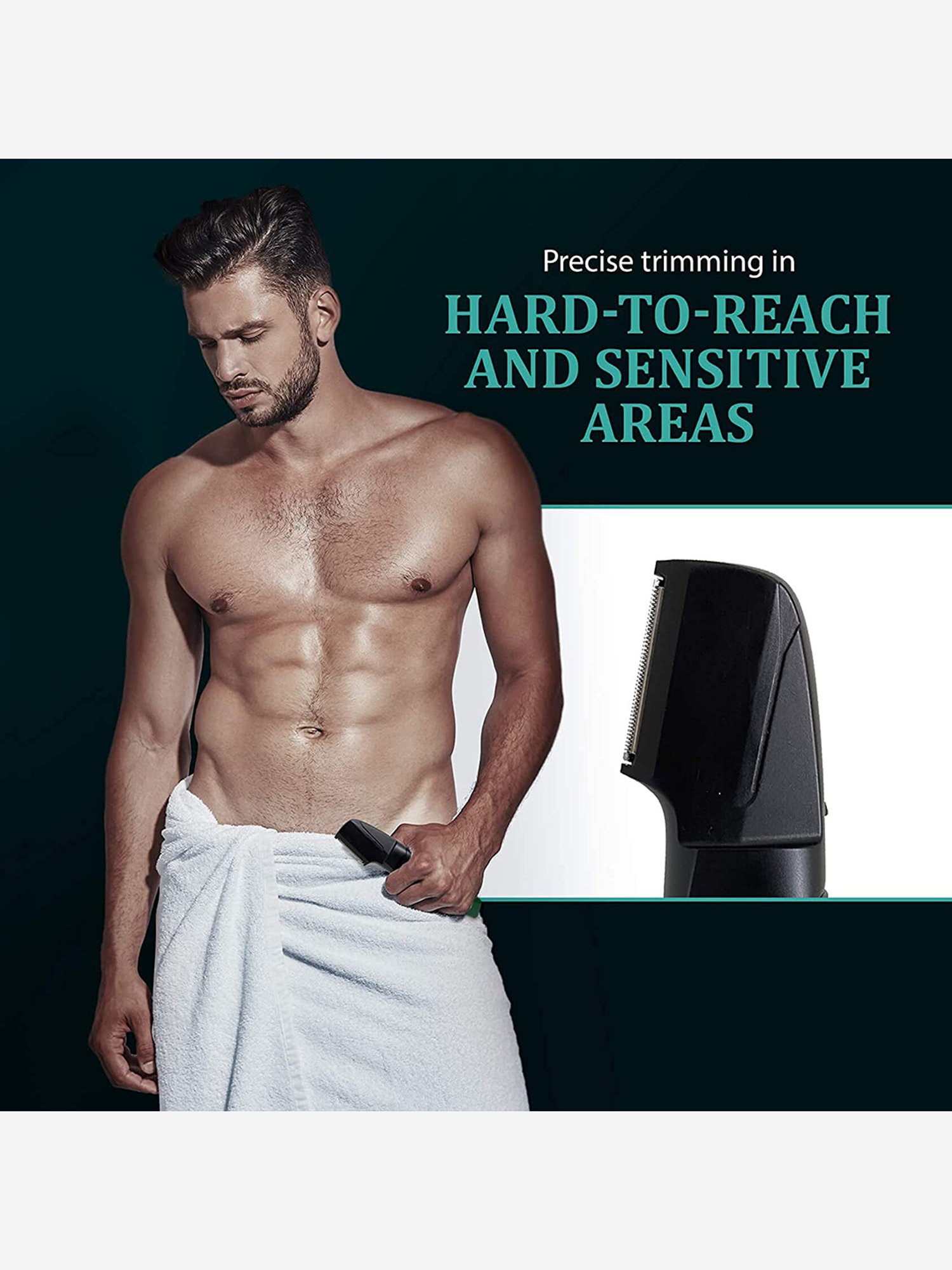 LetsShave Rechargeable Cordless Grooming Kit For Men (Green/Black)