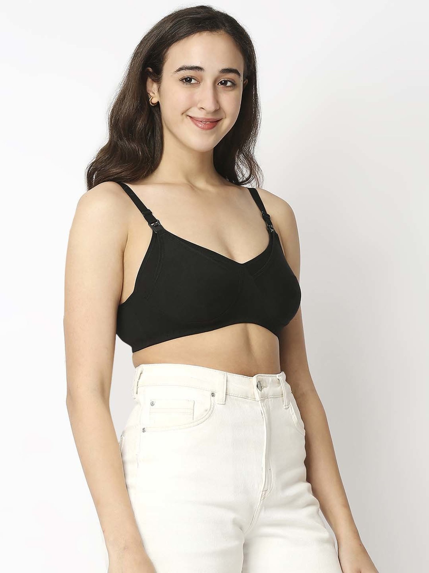 Mee Mee Black Cotton Bra