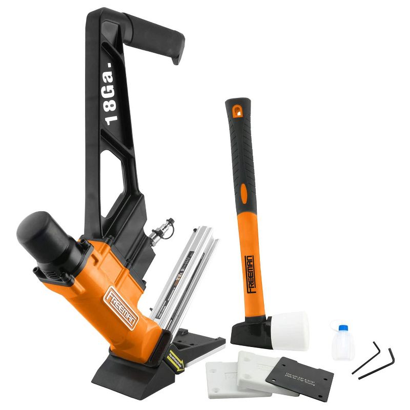 Freeman PF18GLCN Pneumatic 18-Gauge 1-3/4 Inches L-Cleat Flooring Nailer for Bamboo and Exotic Floors with Mallet and Case