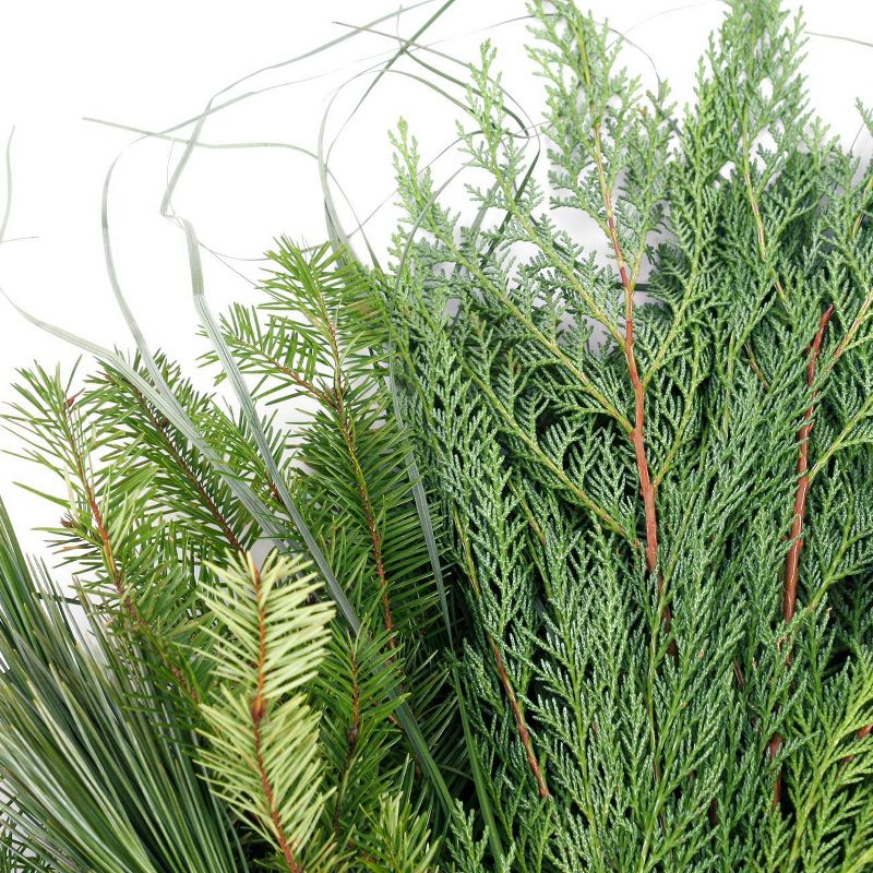 Live Fresh Cut Pacific Northwest Evergreen Mixed Holiday Arrangement Bouquet - Van Zyverden