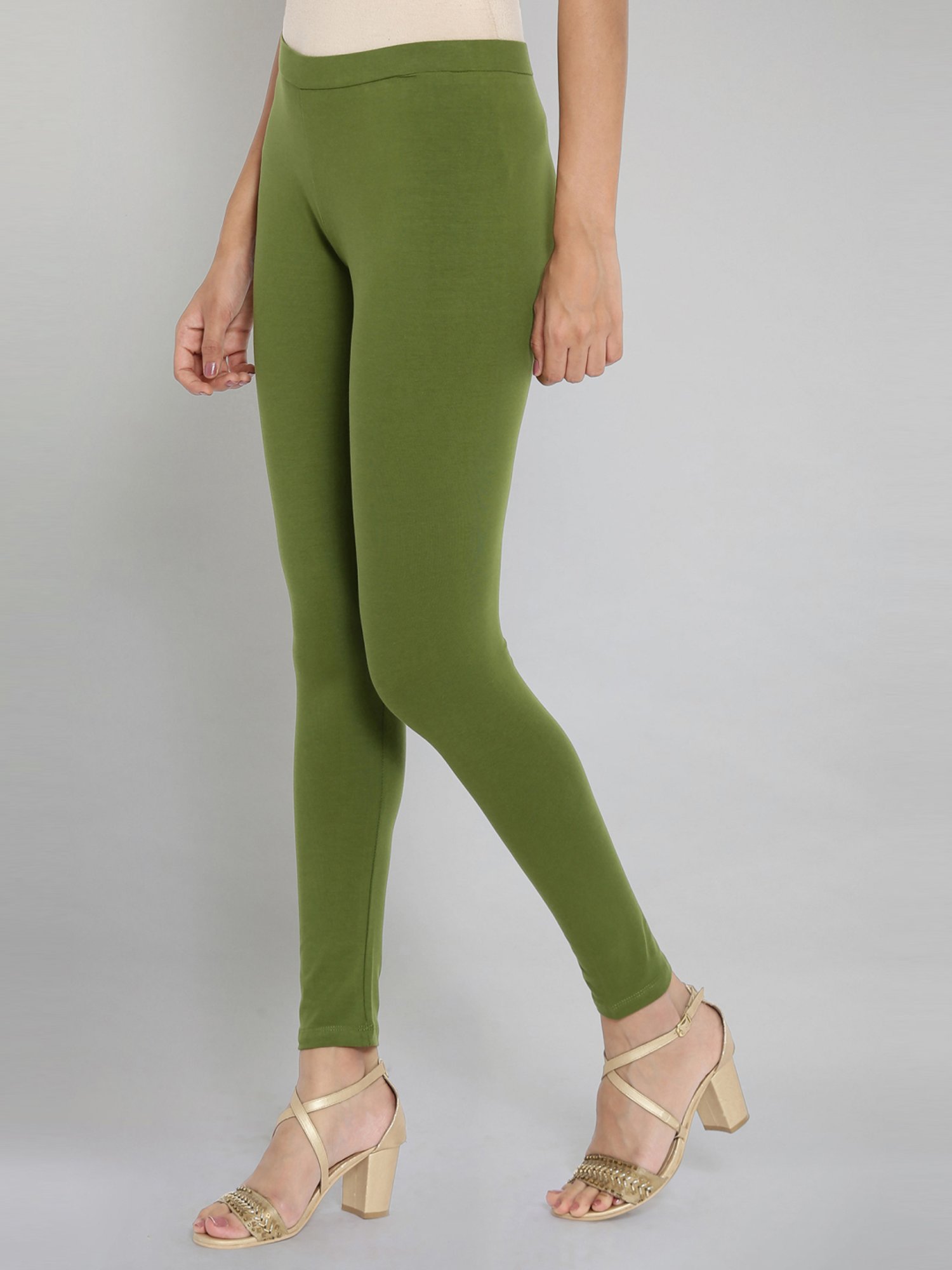 Wishful by W Olive Green Skinny Fit Leggings